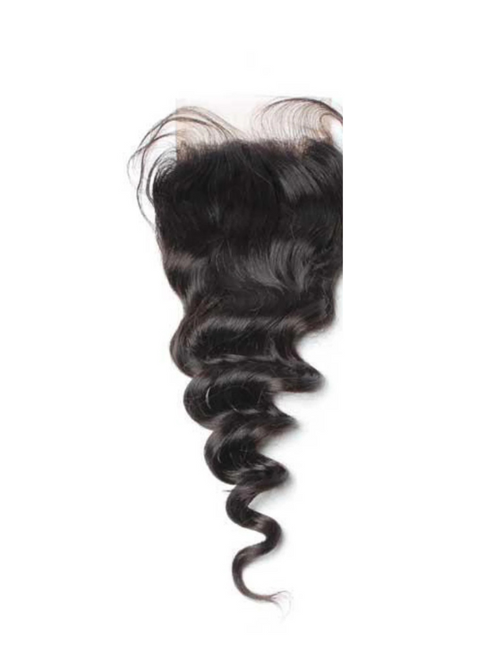 Loose wave Human Hair Lace Closure 4x4