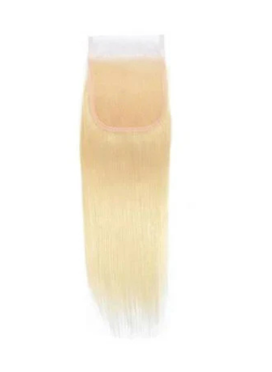 Straight Human Hair Lace Closure Color 613 4x4